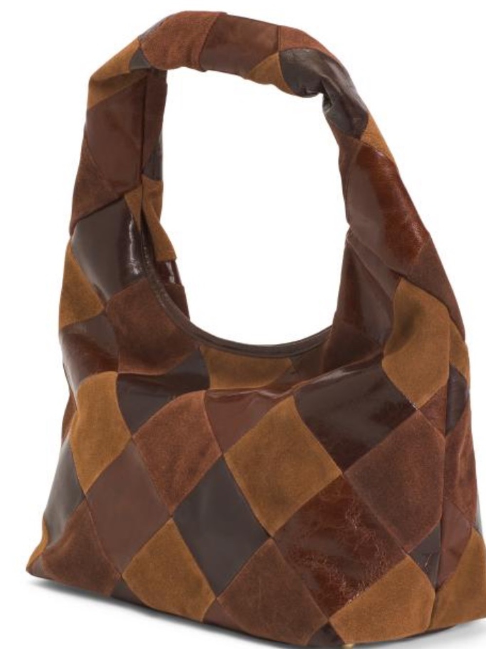 Lodis Patchwork Multi-Brown Leather & Suede Hobo - Picture 3 of 3